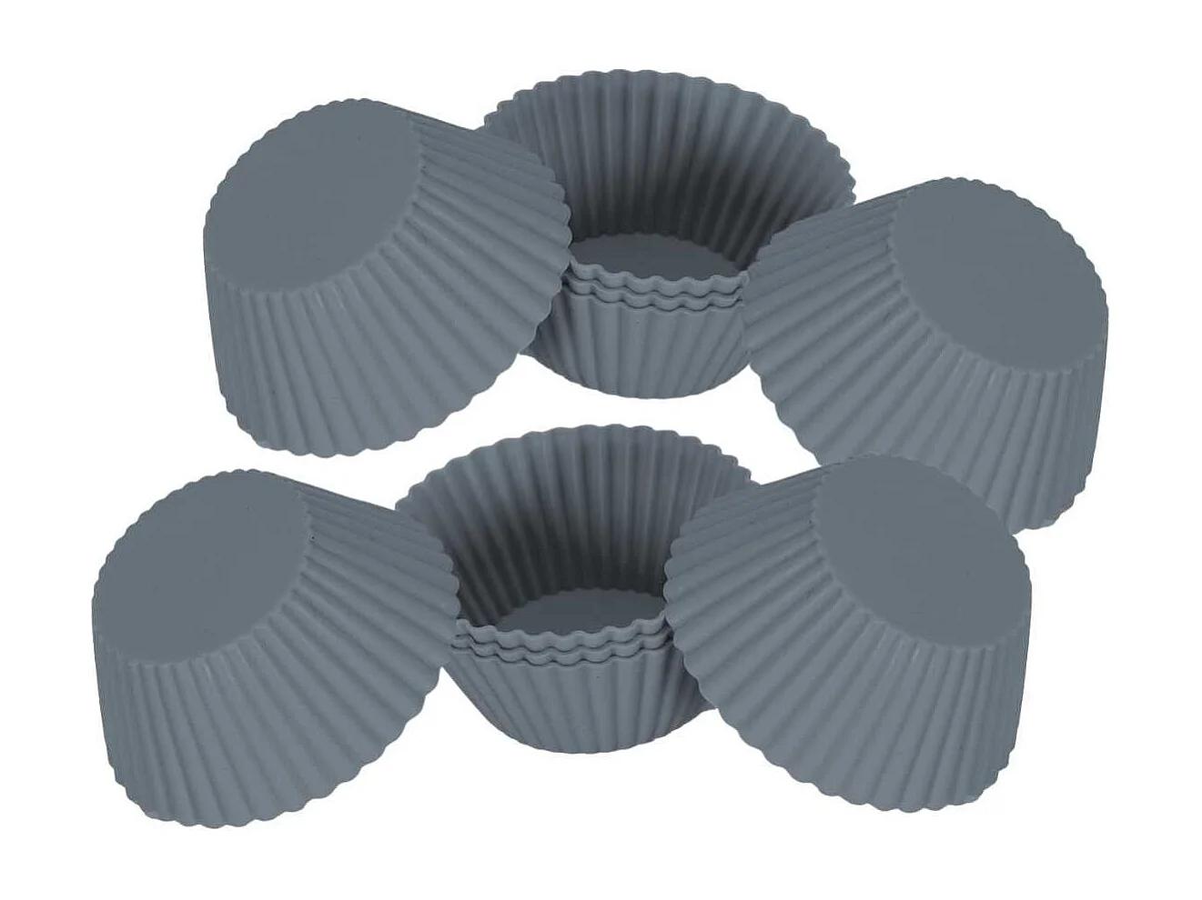 Lot de 10 caissettes en silicone gris diamètre 7 cm
