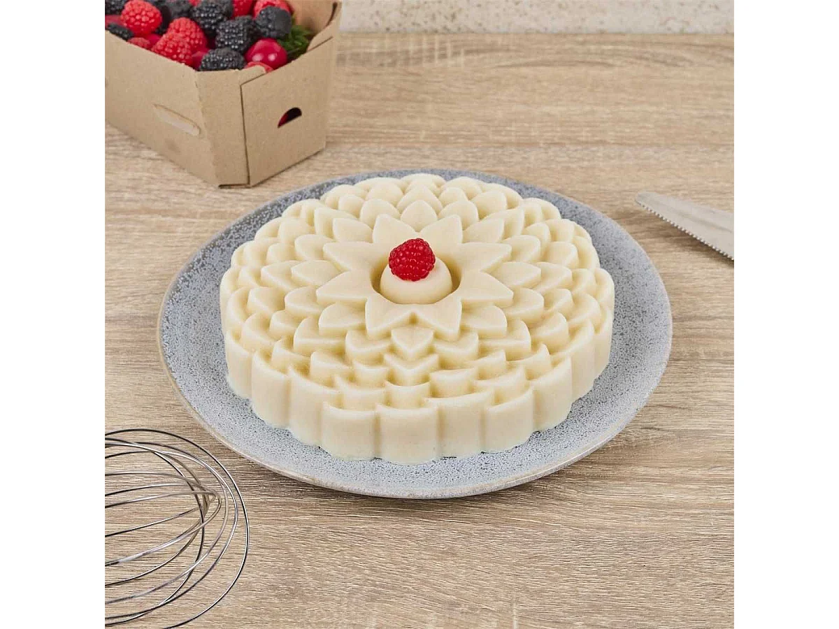 Moule à gâteau en silicone forme dahlia 8 parts