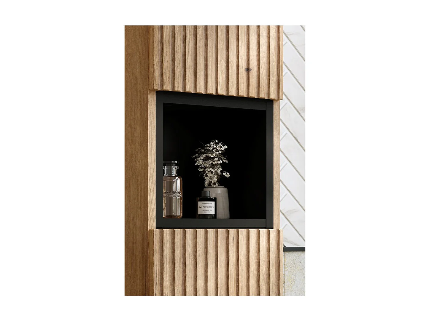 Colonne salle de bain VANO 140 cm chêne suspendue 2 portes