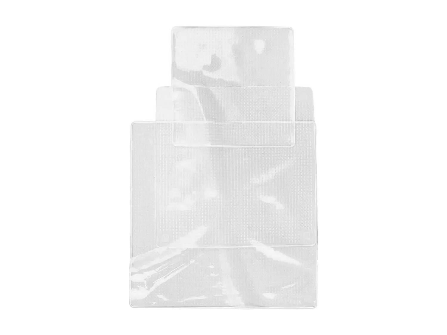 Pack de 3 couvercles en silicone extensibles carrés 3 tailles 22 cm - 26 cm - 30 cm