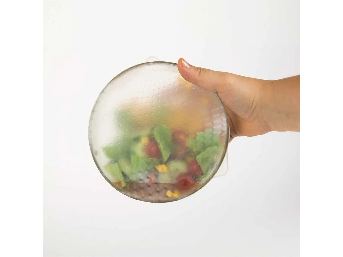 Pack de 3 couvercles en silicone extensibles carrés 3 tailles 22 cm - 26 cm - 30 cm