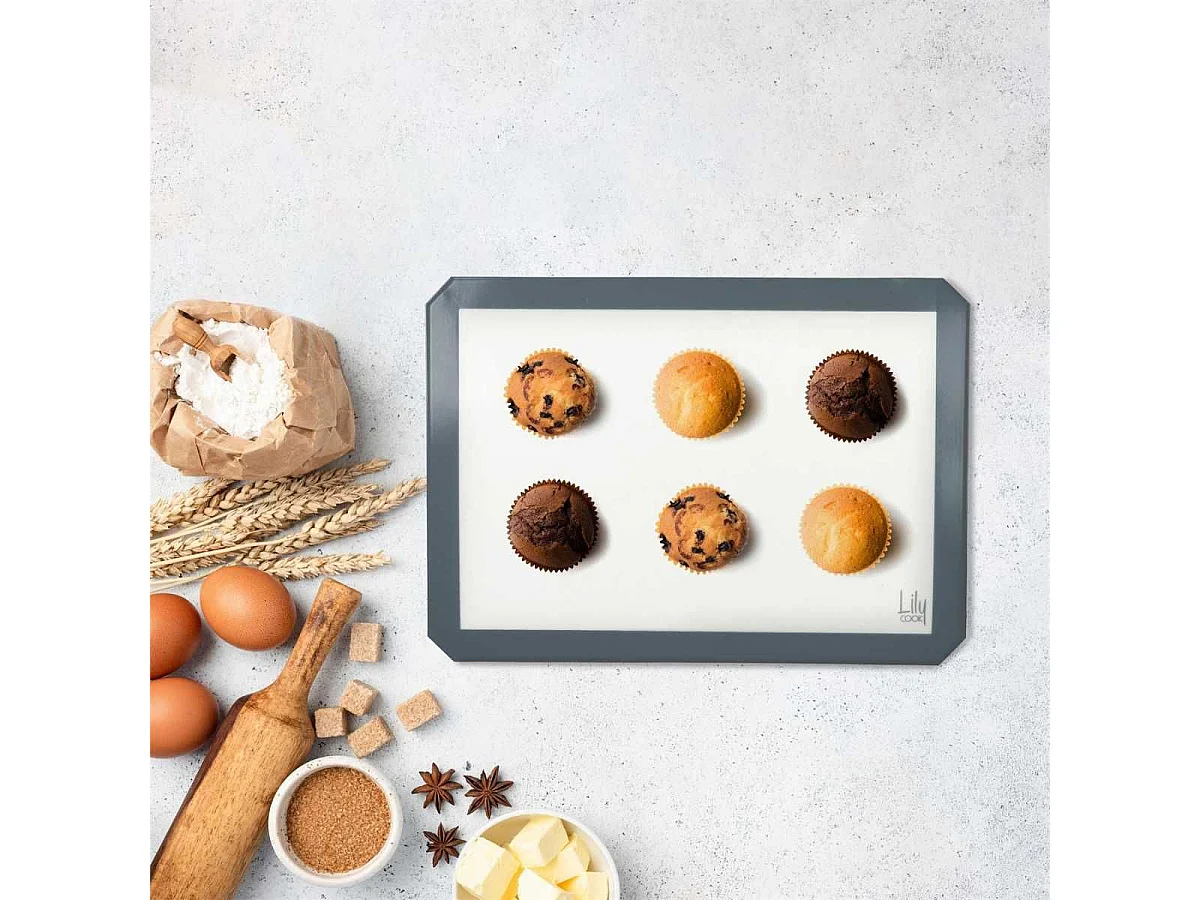 Tapis de cuisson et de pâtisserie en fibre de verre et silicone réutilisable