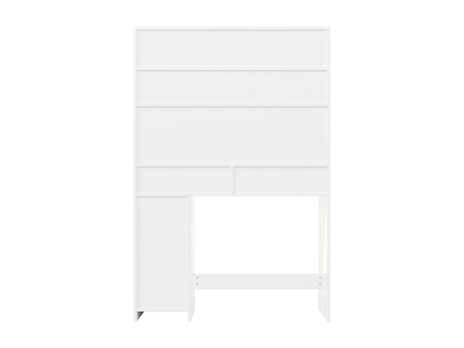 Küchenmöbel-Set – bestehend aus Klapptisch und hohem Sideboard mit Türen und Schubladen – MDF – weiß