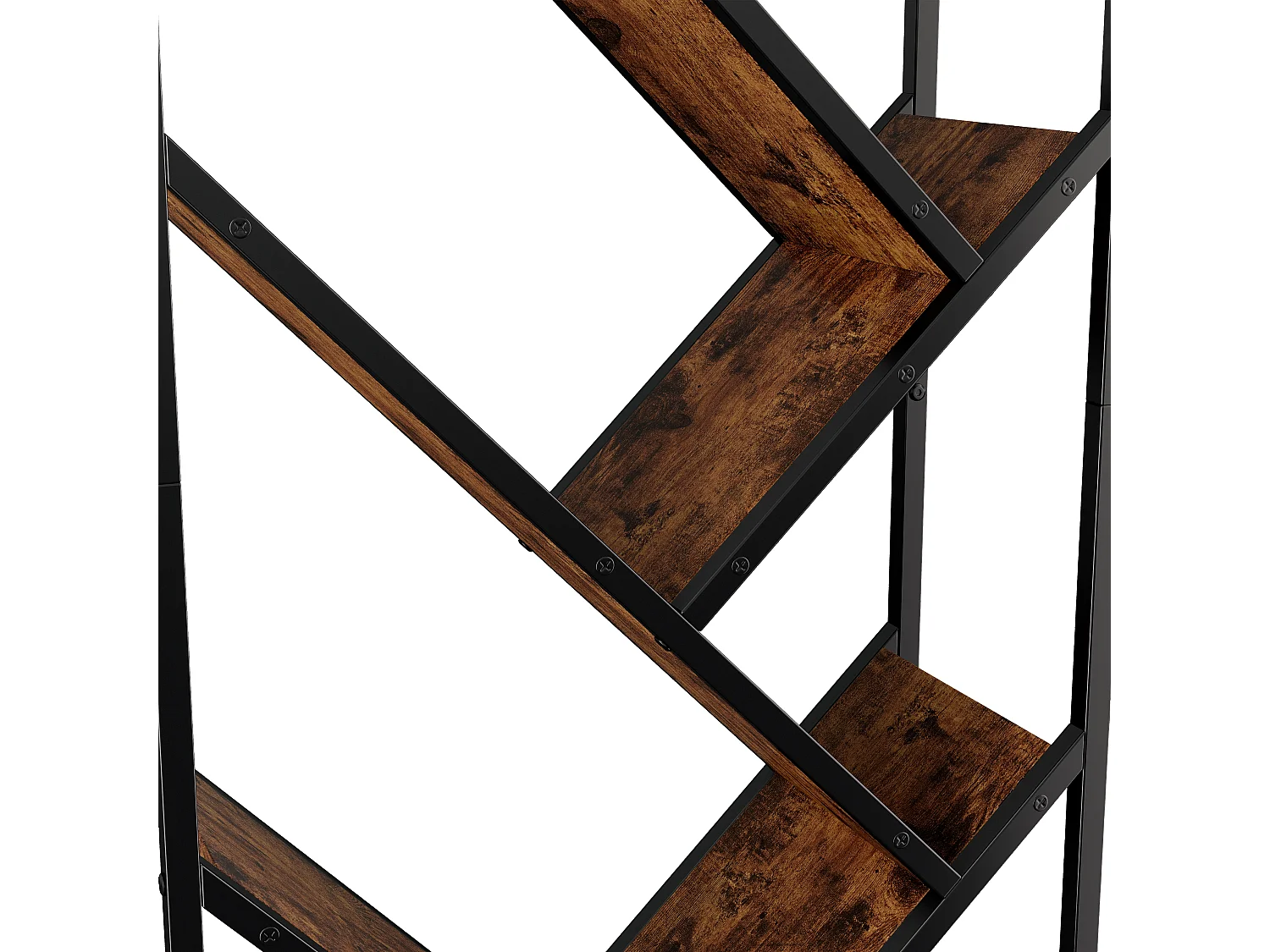 8-stufiges, baumförmiges Aufbewahrungsregal – 80 x 35 x 160 cm – für Schlafzimmer/Wohnzimmer/Büro – MDF – Schwarz + Braun