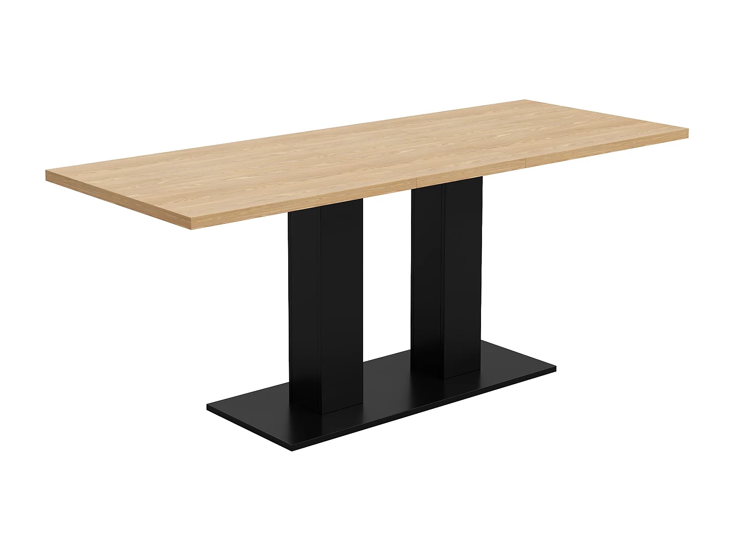 Table de salle à manger extensible - 140/180 x 70 x 75 cm - pour 6 à 8 personnes - style sobre - MDF - naturel