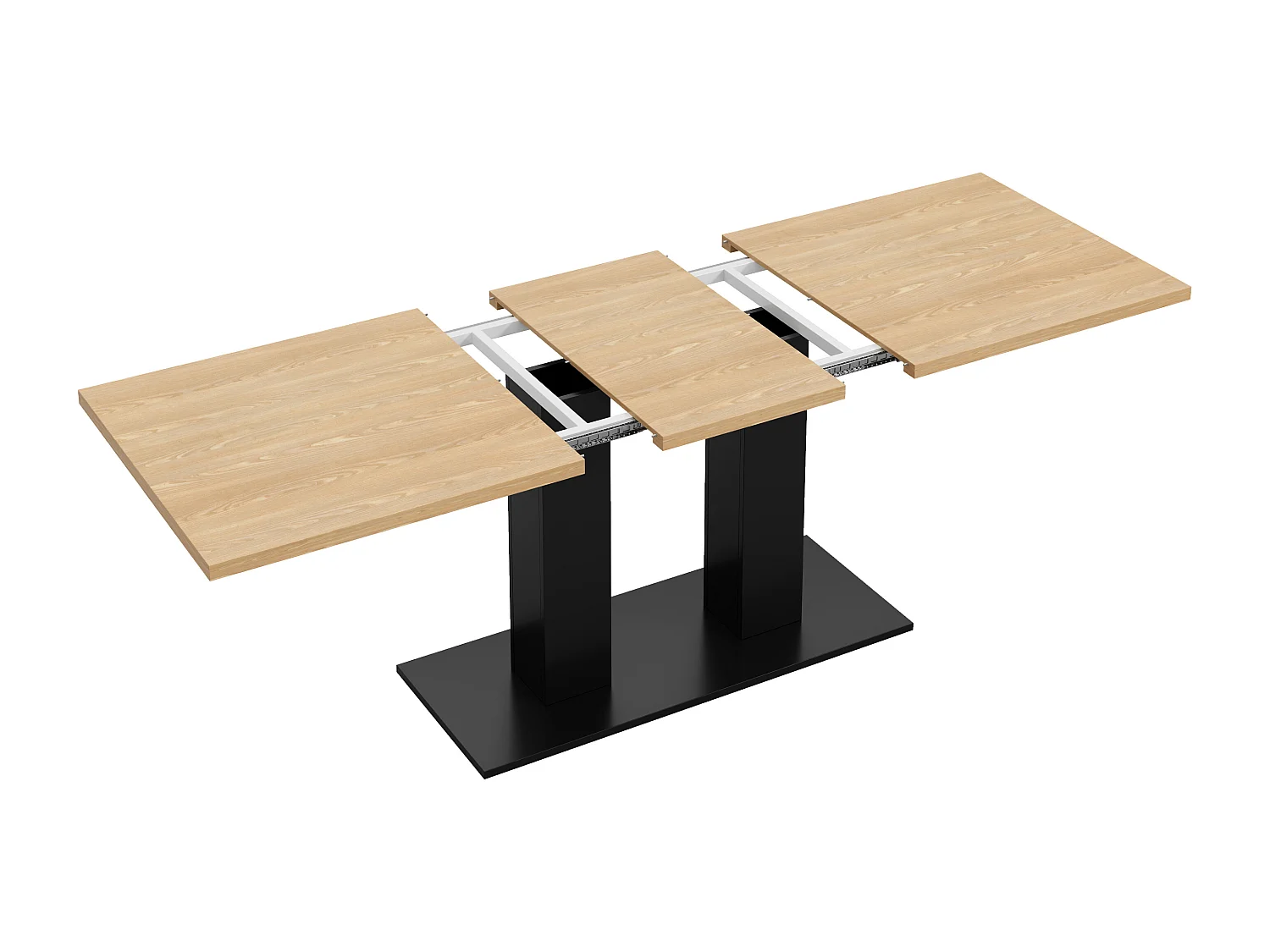 Table de salle à manger extensible - 140/180 x 70 x 75 cm - pour 6 à 8 personnes - style sobre - MDF - naturel