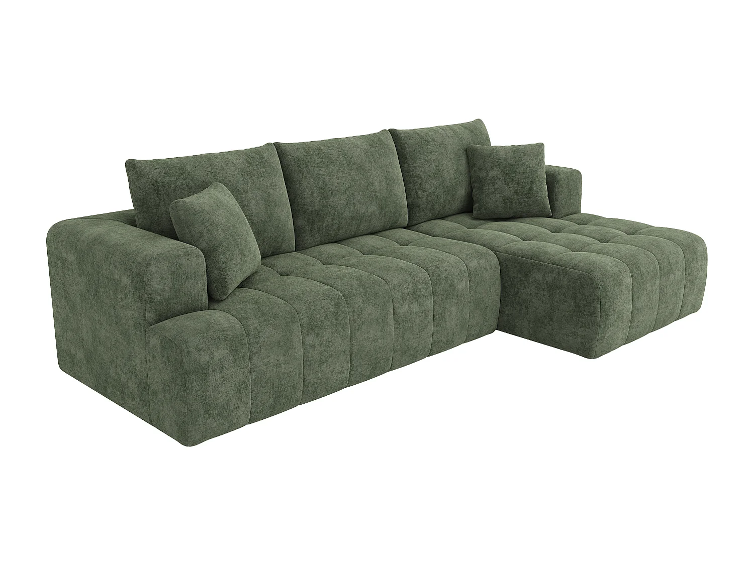 Sofá modular sem estrutura - 244,5 x 136 x 79 cm - combinações livres - não requer montagem - veludo - verde