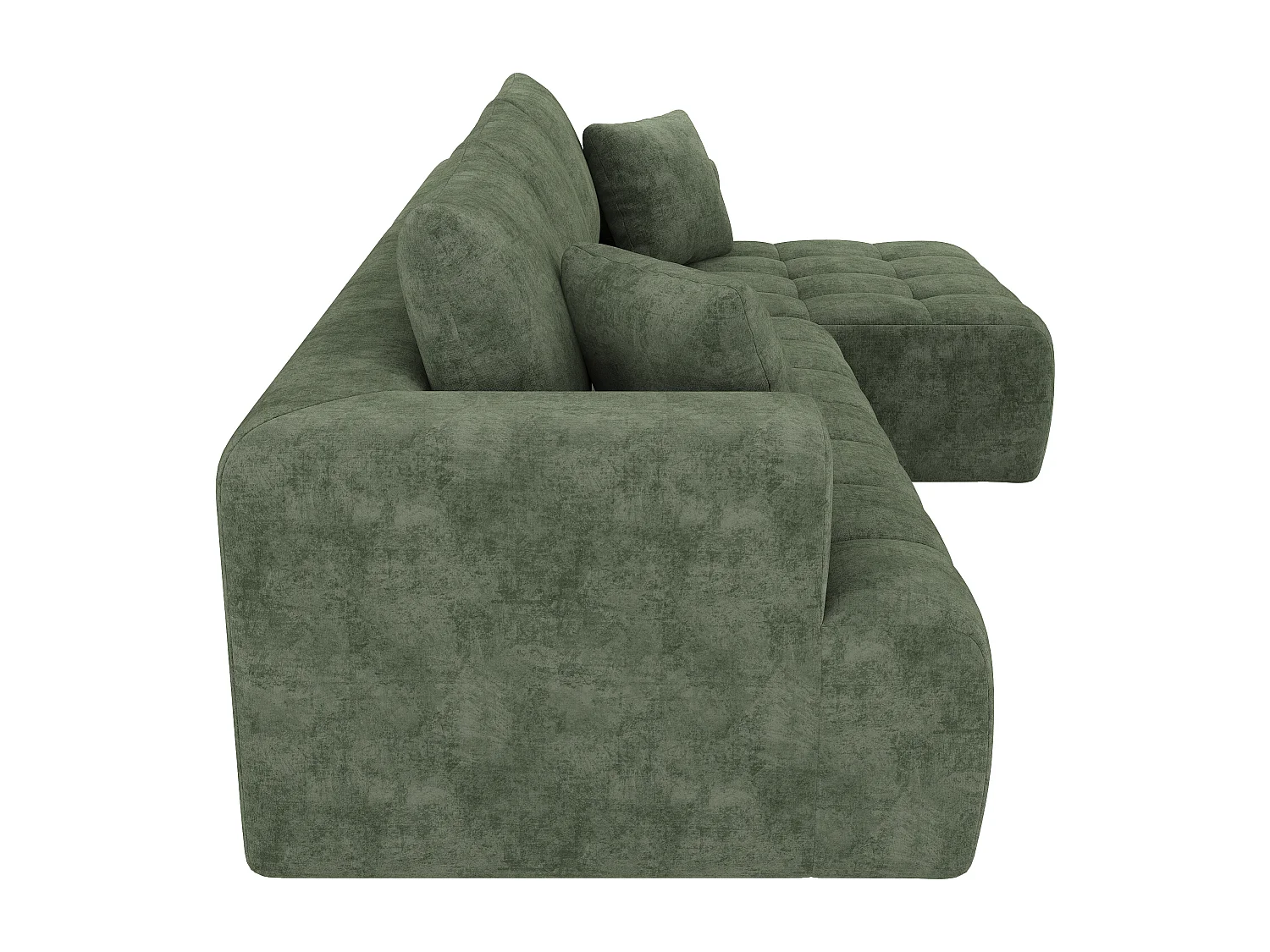 Sofá modular sem estrutura - 244,5 x 136 x 79 cm - combinações livres - não requer montagem - veludo - verde