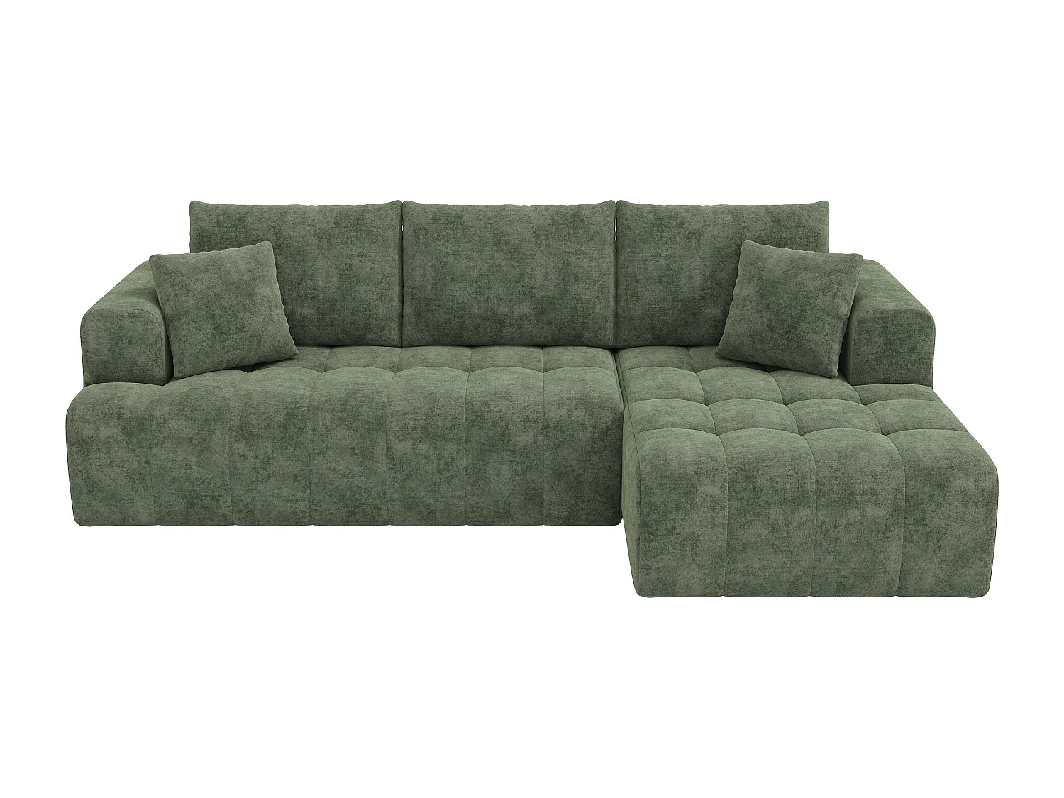 Sofá modular sem estrutura - 244,5 x 136 x 79 cm - combinações livres - não requer montagem - veludo - verde