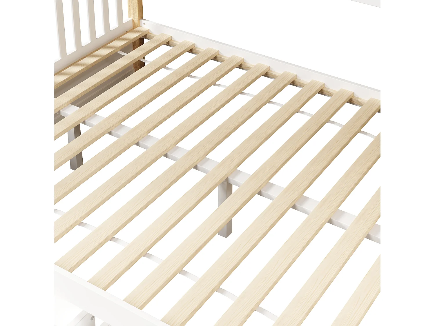 Litera infantil - 90 x 200 cm + 140 x 200 cm - con 2 cajones + escalera de almacenamiento - madera - blanca
