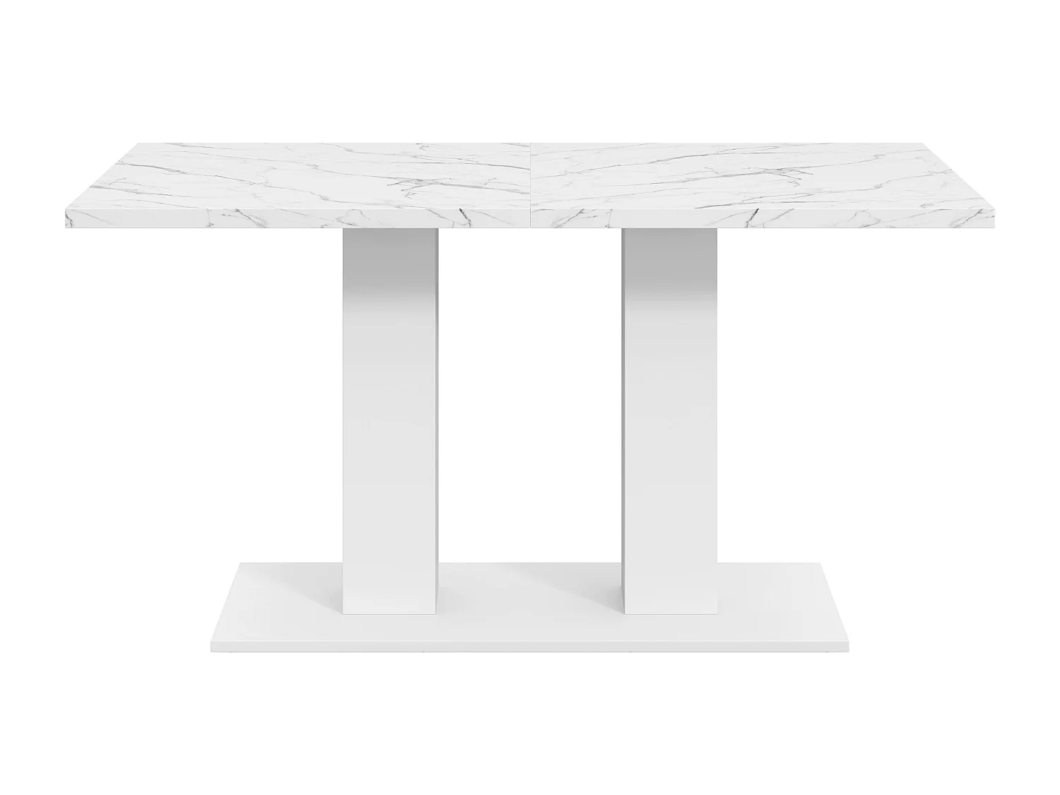 Table de salle à manger extensible - 140/180 x 70 x 75 cm - pour 6 à 8 personnes - style sobre - MDF - blanc