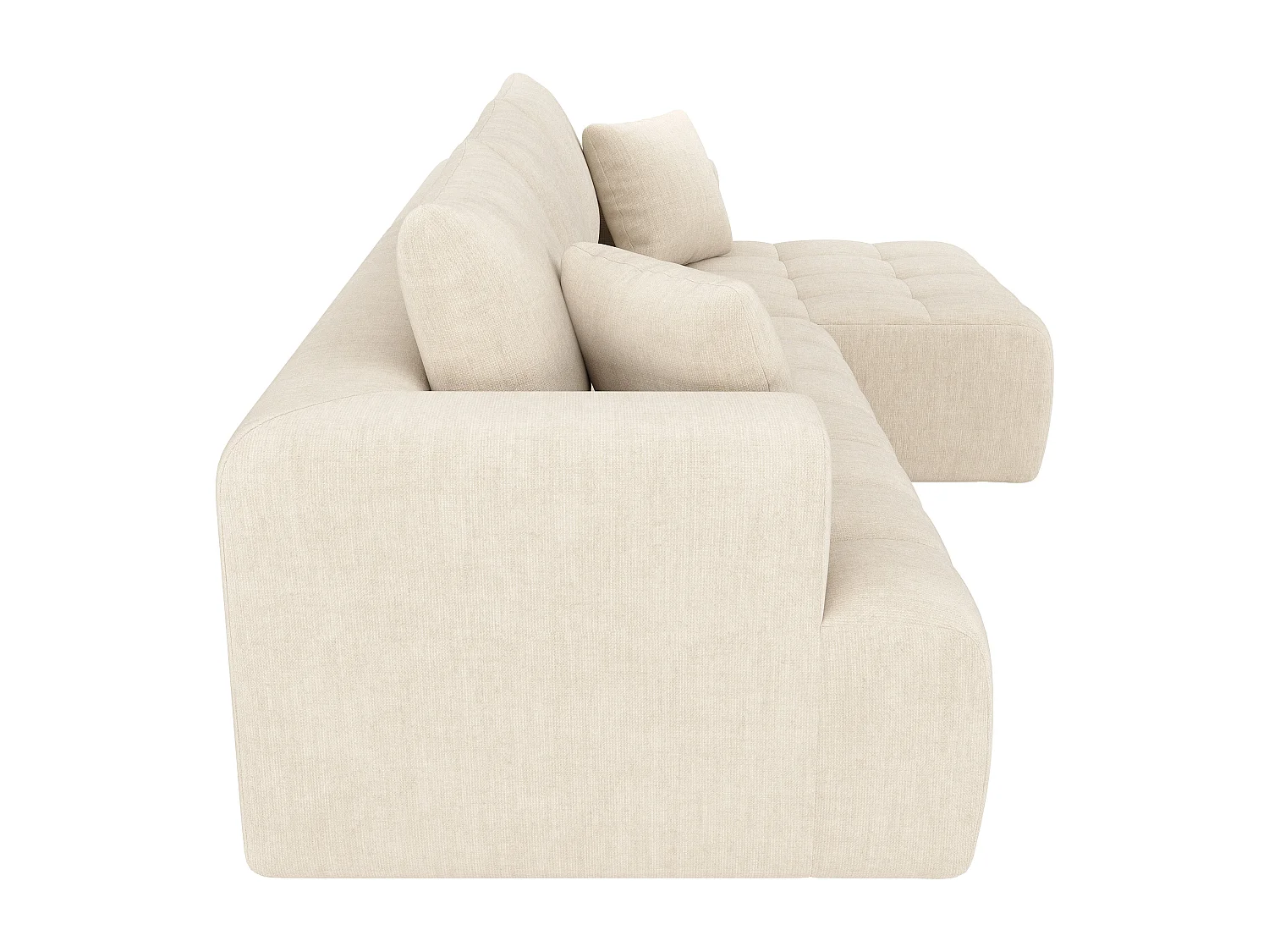 Sofá modular sem estrutura - 244,5 x 136 x 79 cm - combinações livres - não requer montagem - veludo - bege