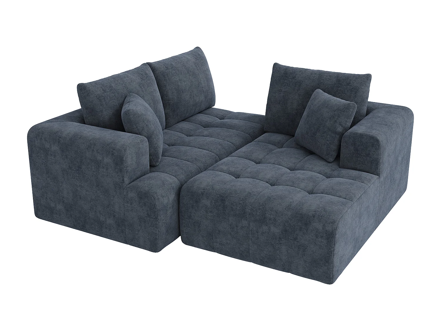 Divano modulare senza struttura - 244,5 x 136 x 79 cm - combinazioni libere - nessun montaggio richiesto - velluto - blu
