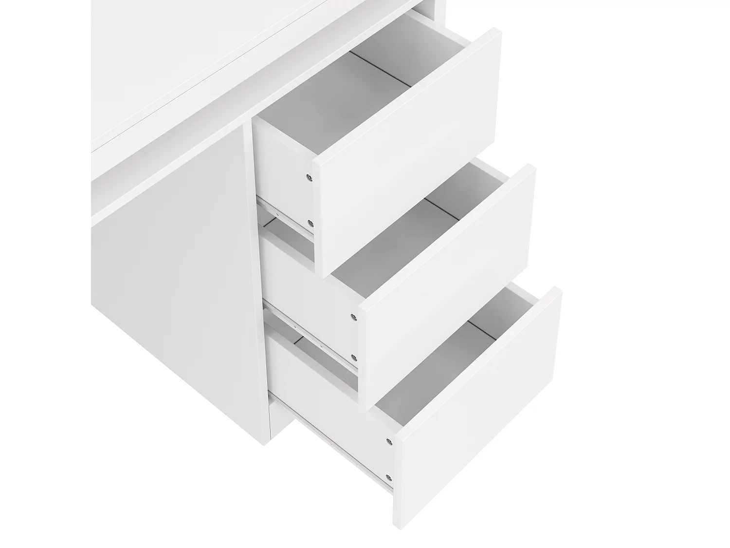 Moderner Schreibtisch – 120 x 50 x 78,5 cm – mit 3 Schubladen + LED-Beleuchtung – MDF – weiß