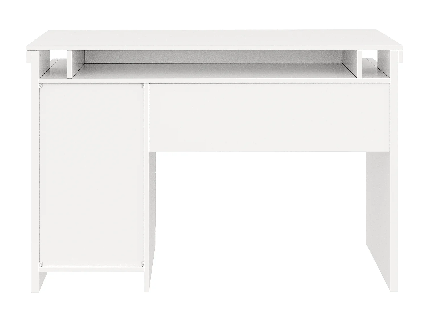 Moderner Schreibtisch – 120 x 50 x 78,5 cm – mit 3 Schubladen + LED-Beleuchtung – MDF – weiß