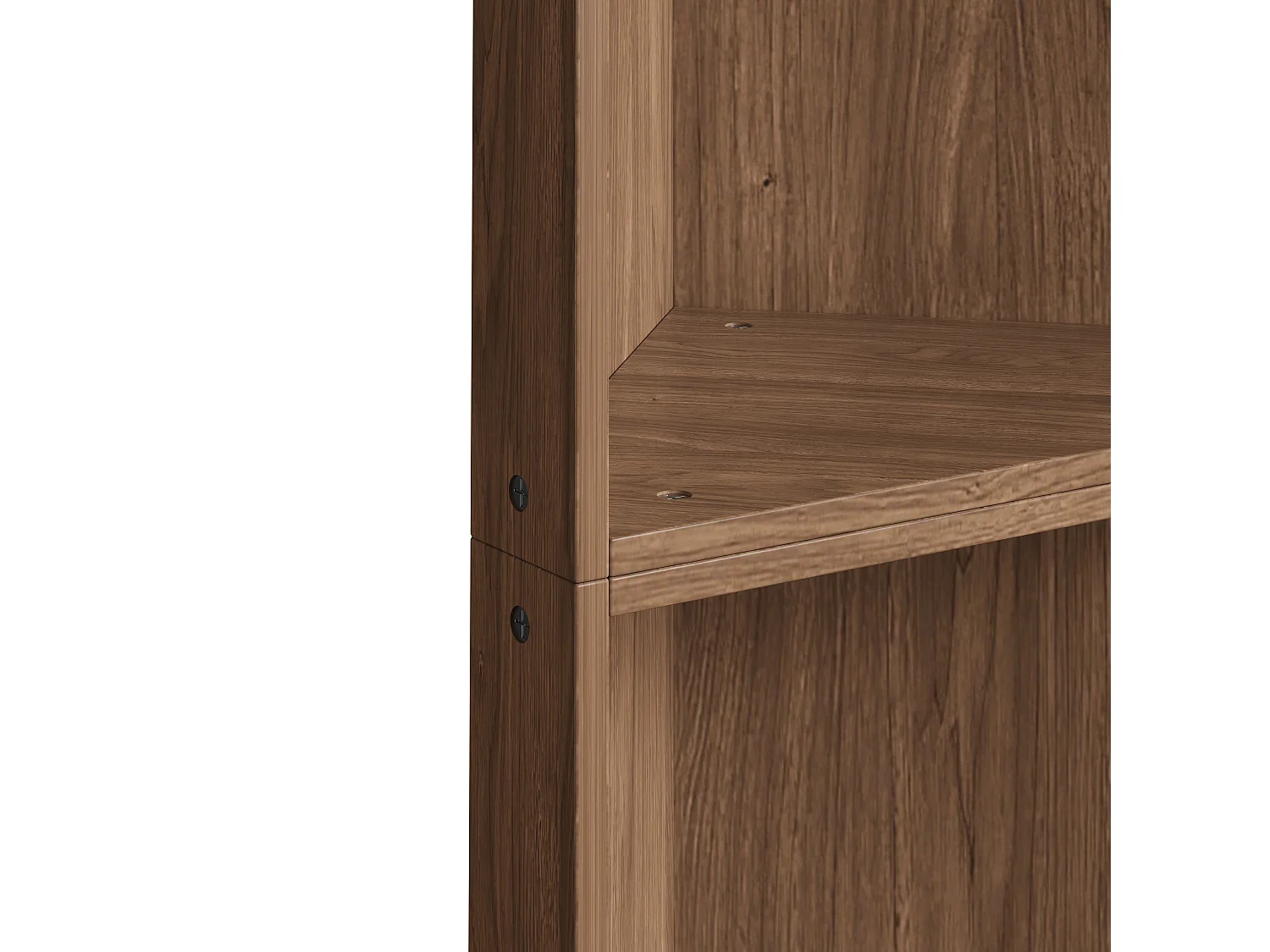 Eckregal fürs Wohnzimmer – 55 x 32 x 180 cm – Walnussoptik – MDF – braun