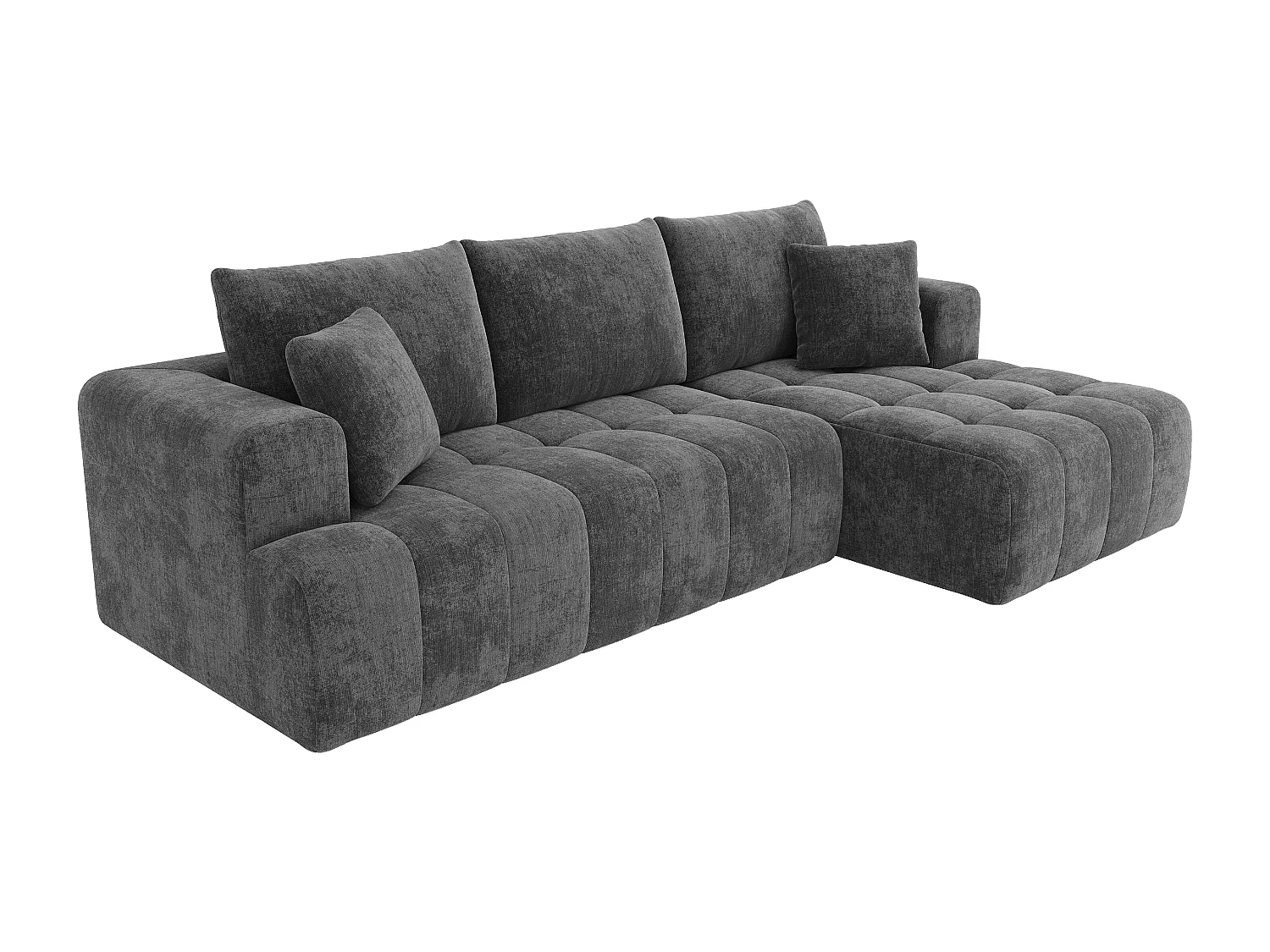 Sofá modular sem estrutura - 244,5 x 136 x 79 cm - combinações livres - não requer montagem - veludo - cinza