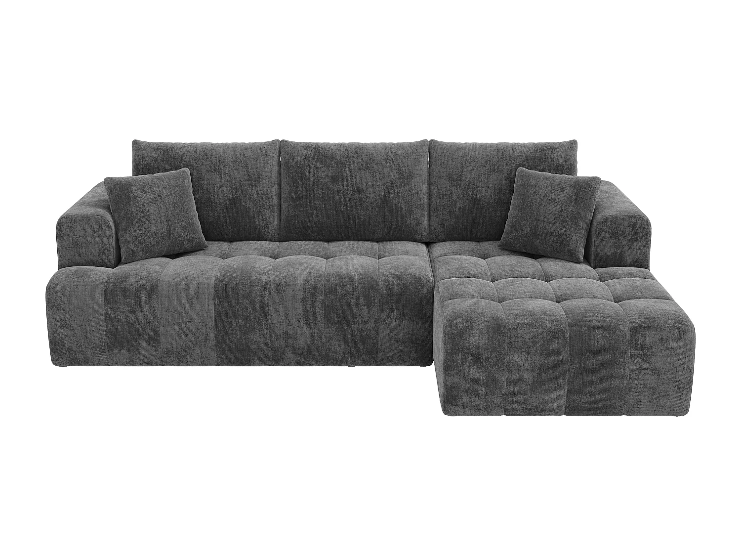 Sofá modular sem estrutura - 244,5 x 136 x 79 cm - combinações livres - não requer montagem - veludo - cinza