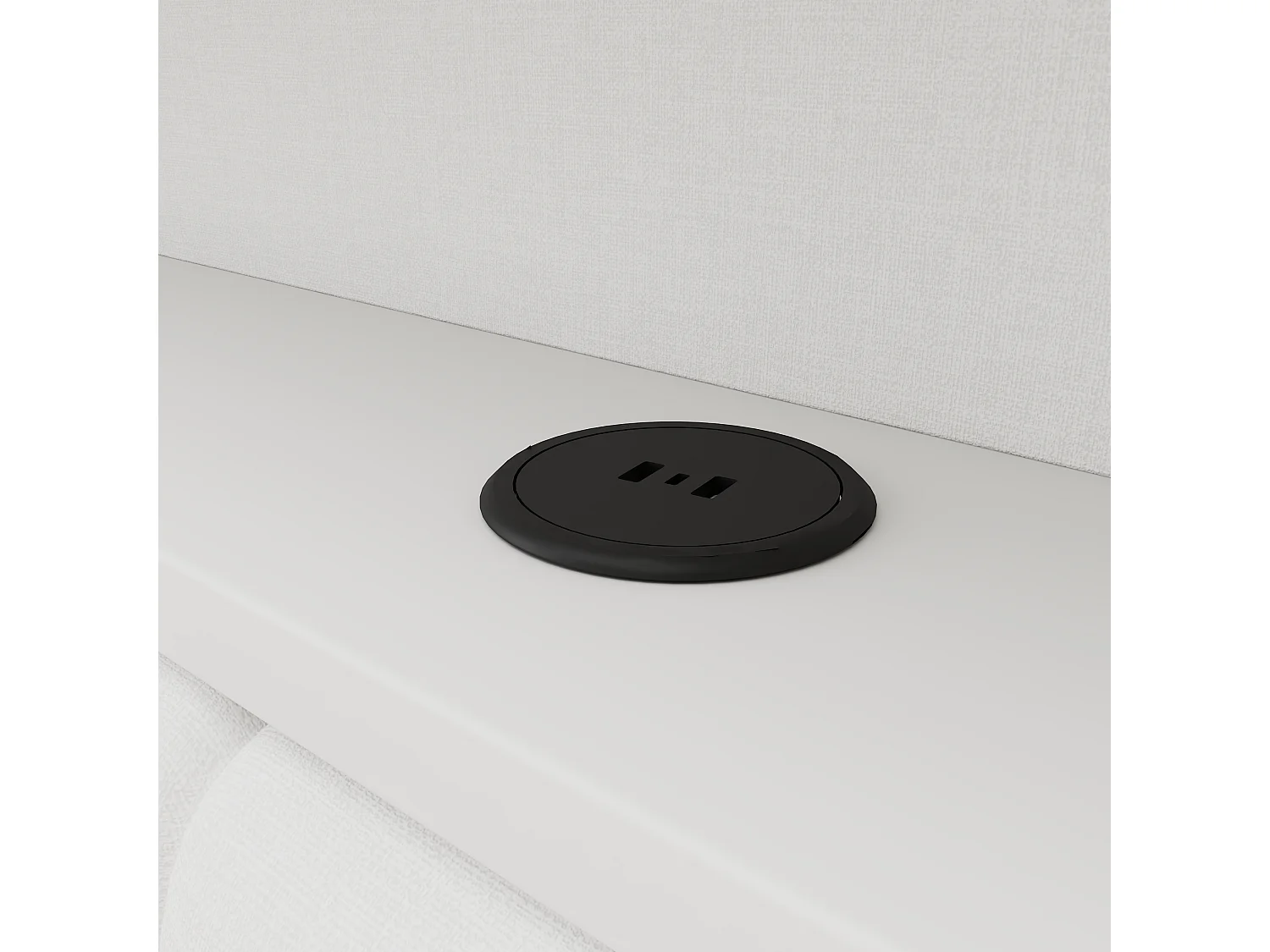 Lit banquette coffre enfant - 90 x 200 cm - avec USB + Leds + étagère + meuble à chaussures + 2 tiroirs - MDF - blanc