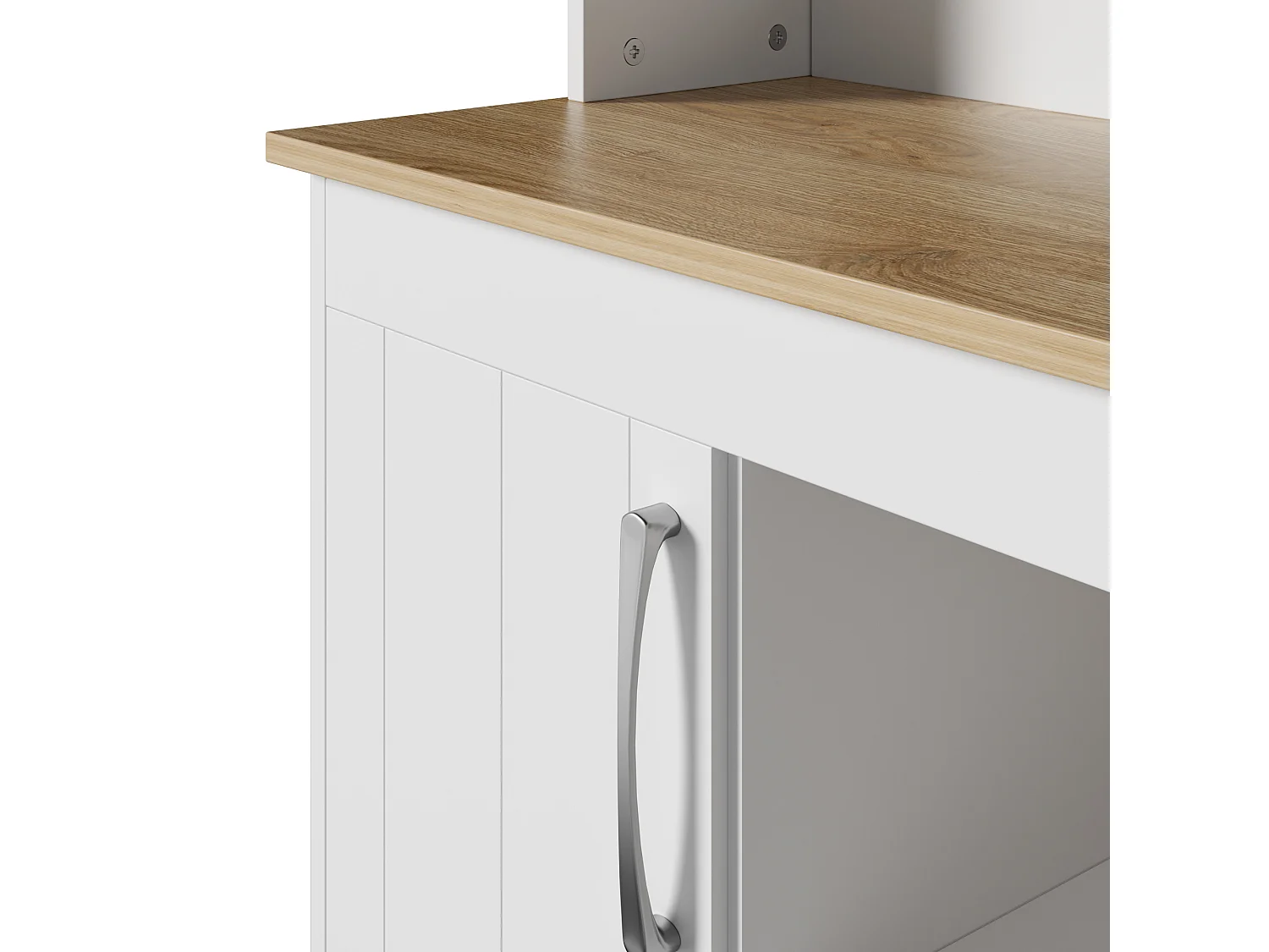 Buffet haut de cuisine moderne - 77 x 40 x 181 cm - avec étagères + tiroirs + 4 portes - MDF - blanc