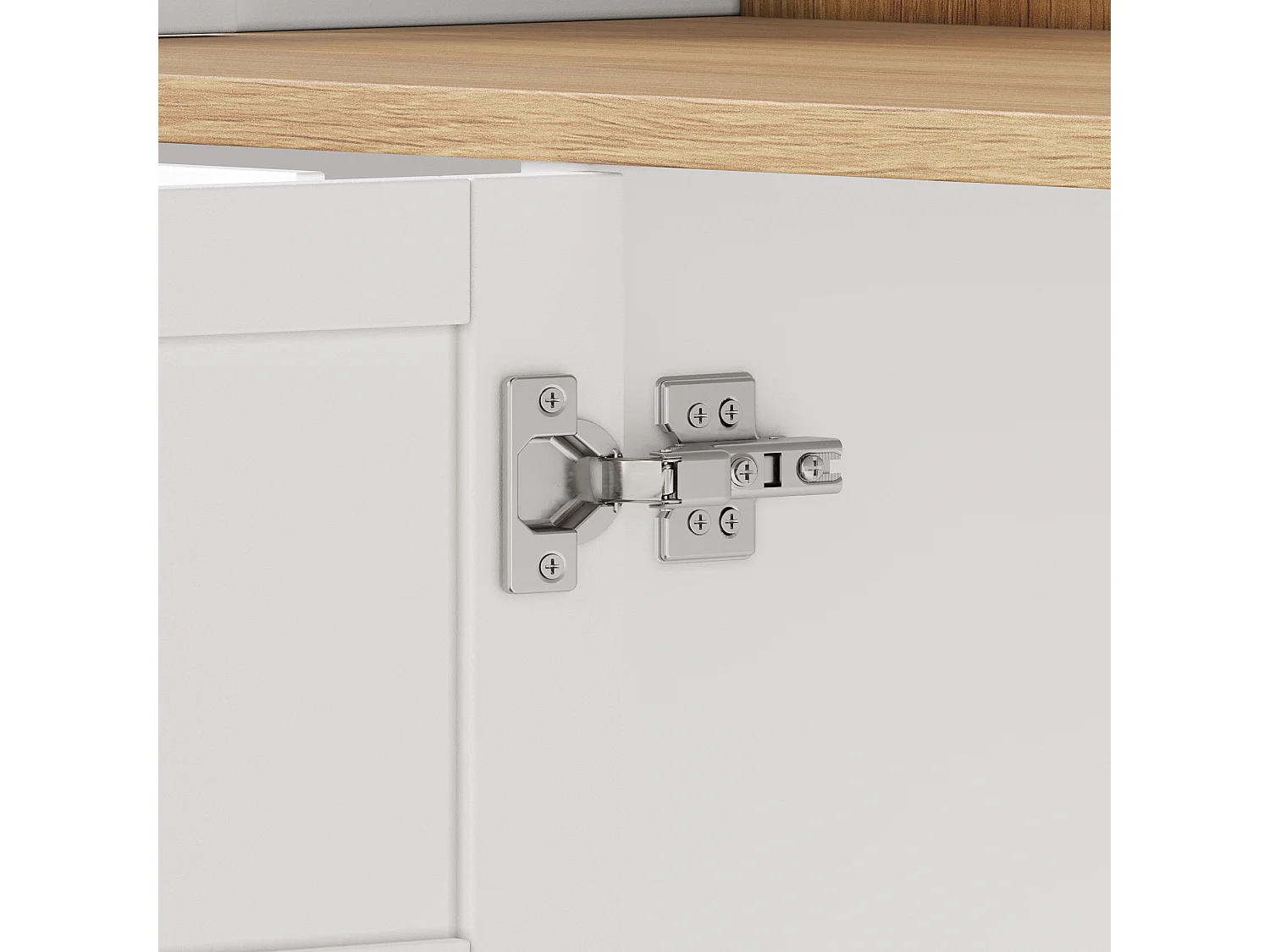 Buffet de cuisine haute - 140 x 40 x 185 cm - avec 6 tiroirs + portes vitrées + étagères - MDF - blanc