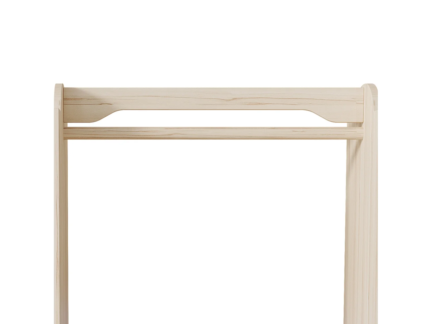 Kinderkleiderschrank mit Kleiderstange und 4 Rollen – 110 x 39 x 110 cm – Holz – Natur