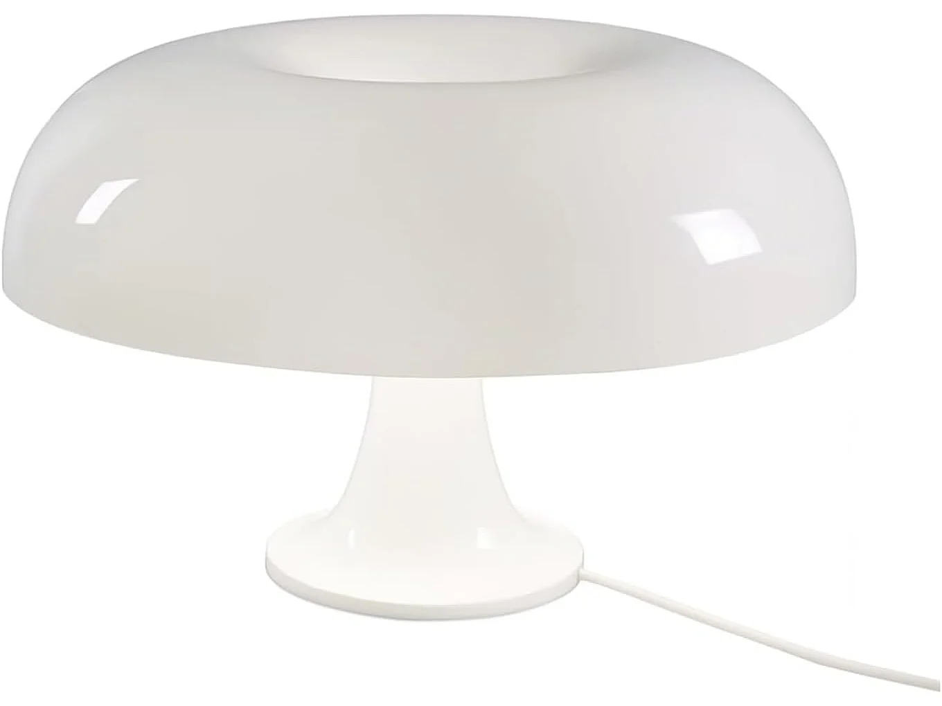 Lampe de Table LED - Champignon Vintage – Abat-Jour Blanc Laqué, Style Rétro, USB, Interrupteur Rotatif, Décoration Salon ou Chambre