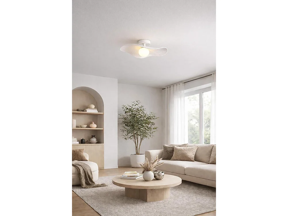 Plafonnier Moderne Design Blanc 50 x 24 cm – Luminaire Plafond LED Minimaliste – Style Contemporain pour Salon, Chambre, Cuisine ou Bureau [Classe énergétique A]