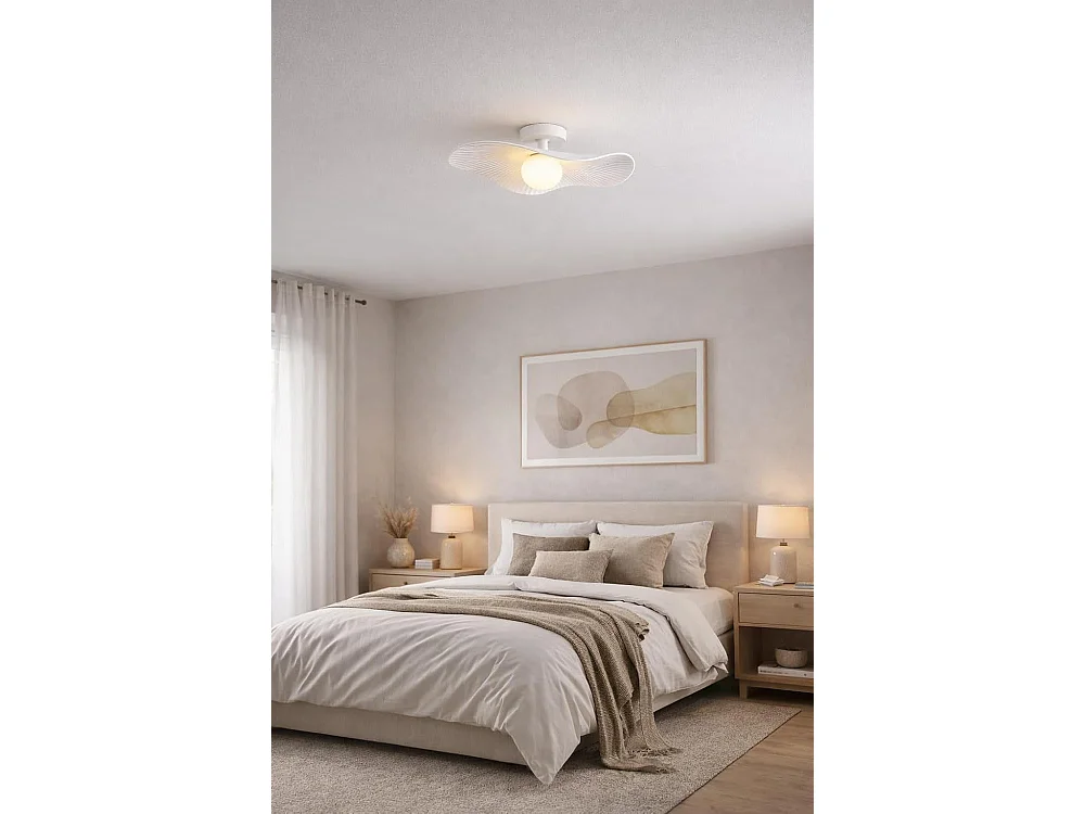 Plafonnier Moderne Design Blanc 50 x 24 cm – Luminaire Plafond LED Minimaliste – Style Contemporain pour Salon, Chambre, Cuisine ou Bureau [Classe énergétique A]