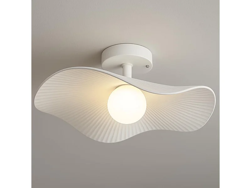 Plafonnier Moderne Design Blanc 50 x 24 cm – Luminaire Plafond LED Minimaliste – Style Contemporain pour Salon, Chambre, Cuisine ou Bureau [Classe énergétique A]