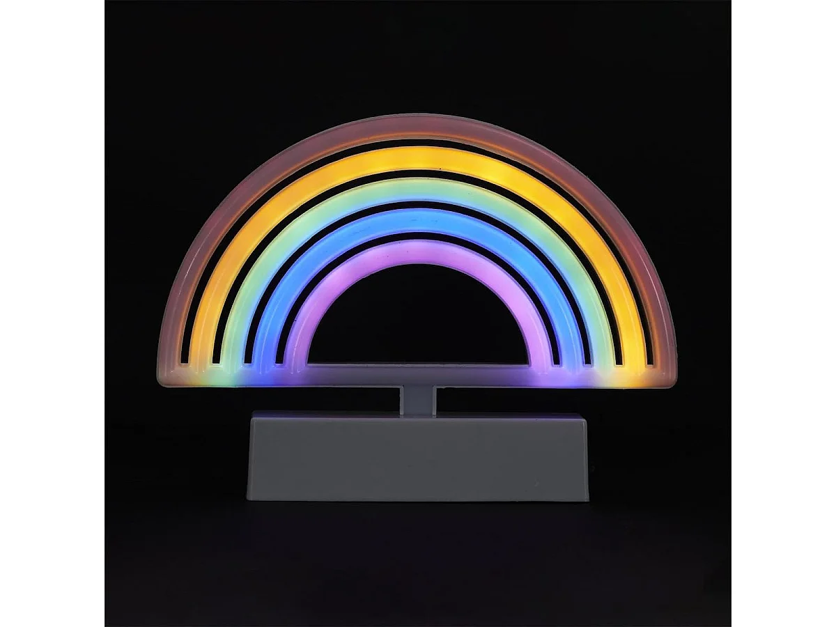 Lampe led effet neon décorative arc-en-ciel sur piles