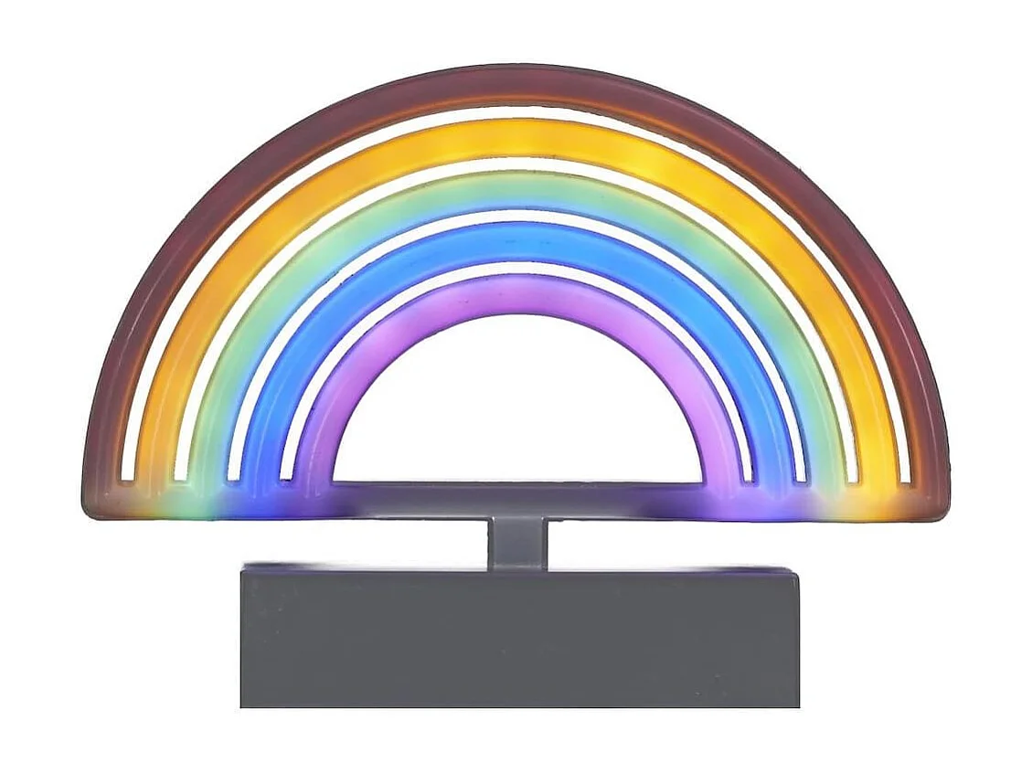 Lampe led effet neon décorative arc-en-ciel sur piles
