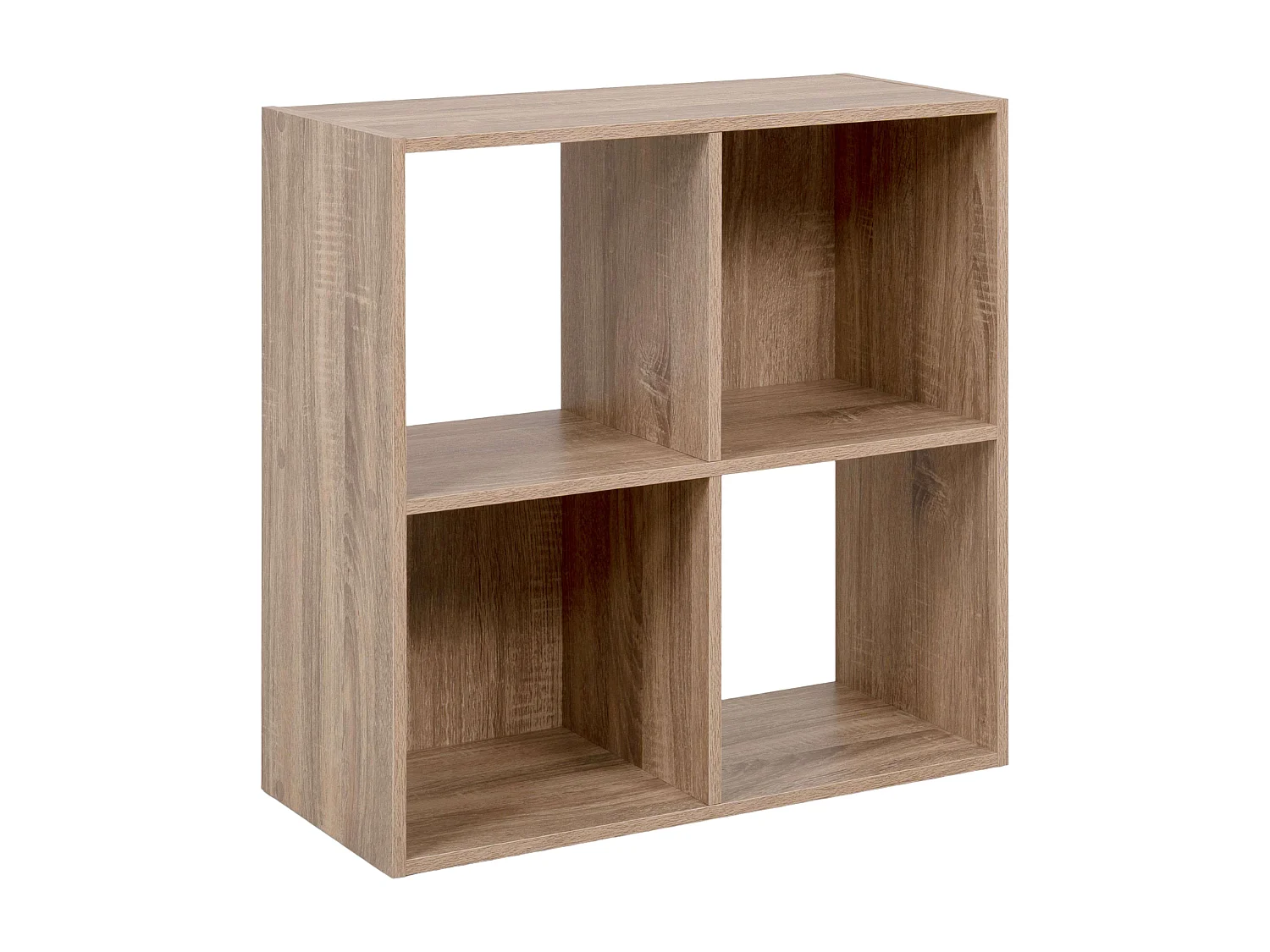 Estante baixa Abril, 2 compartimentos, 2 gavetas, tecido Carvalho Sonoma, bege, 60x60x28cm