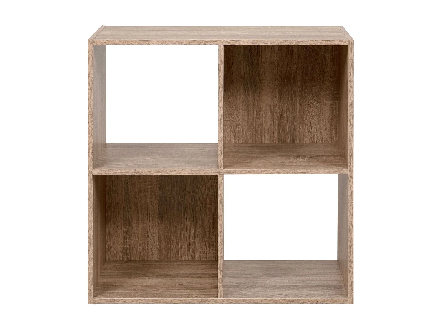 Estante baixa Abril, 2 compartimentos, 2 gavetas, tecido Carvalho Sonoma, bege, 60x60x28cm