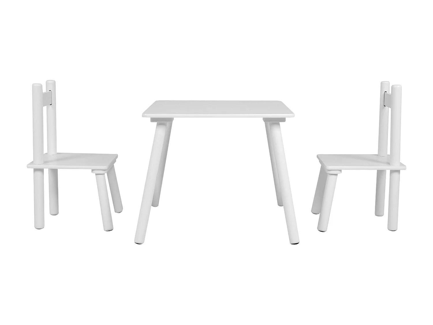 Conjunto infantil Origami, mesa de melamina branca 50x43,5x50cm + 2 cadeiras 26x51x28cm