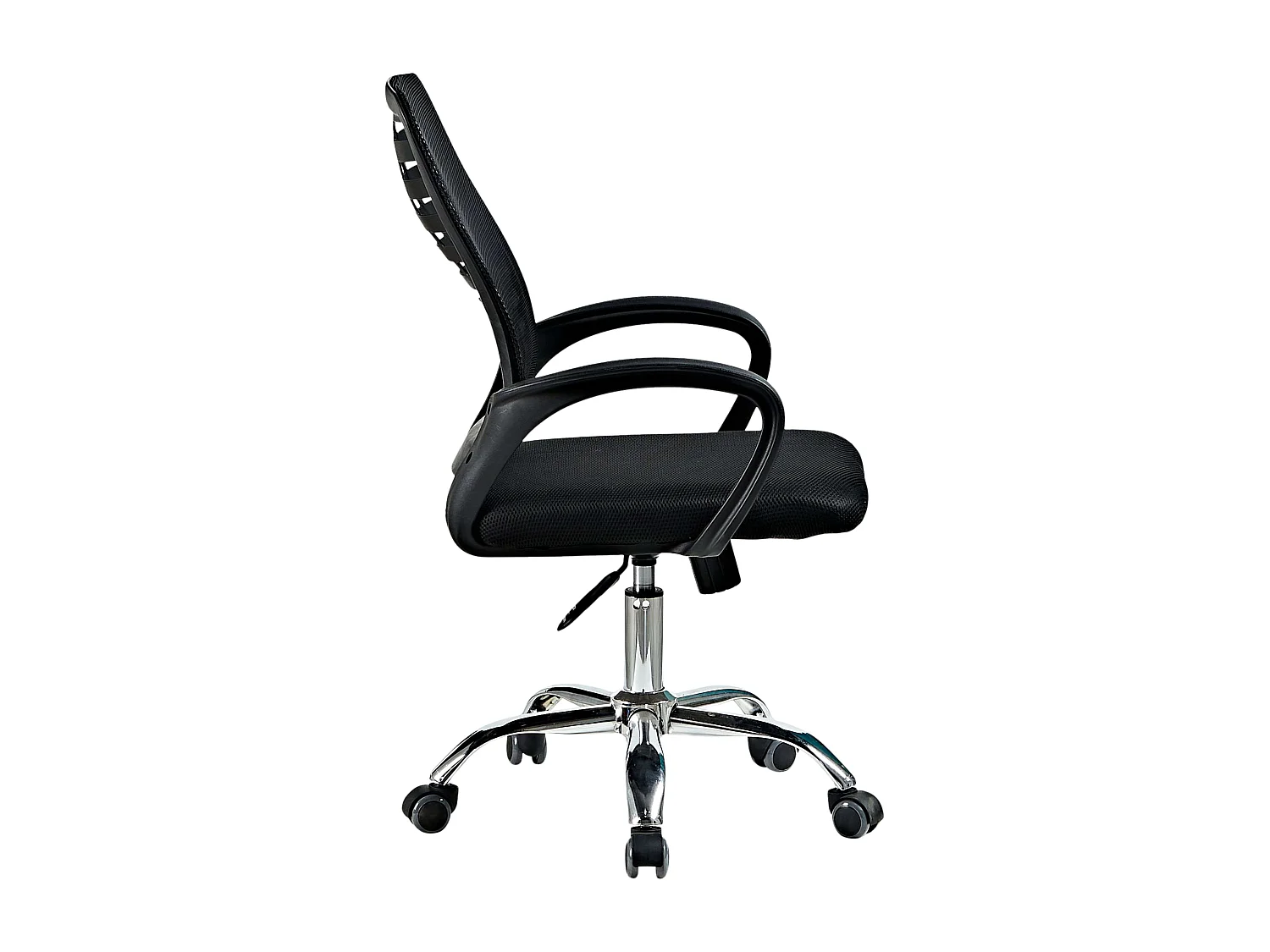 Cadeira de escritório Skelet em tecido preto com apoios de braço, 89x62x60 cm