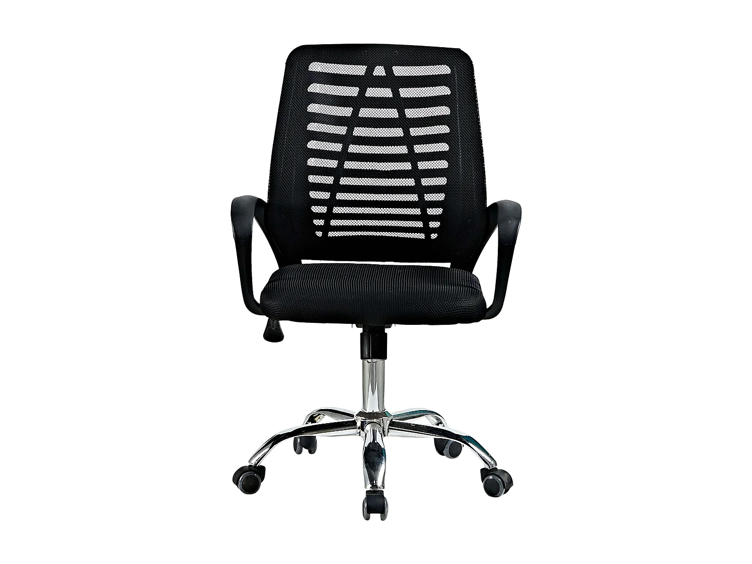 Cadeira de escritório Skelet em tecido preto com apoios de braço, 89x62x60 cm