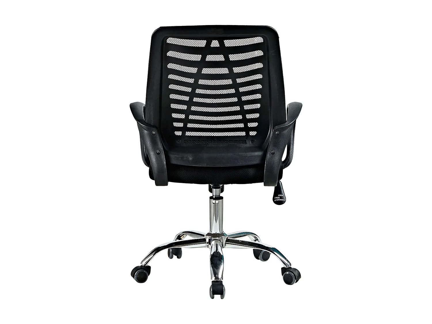 Cadeira de escritório Skelet em tecido preto com apoios de braço, 89x62x60 cm