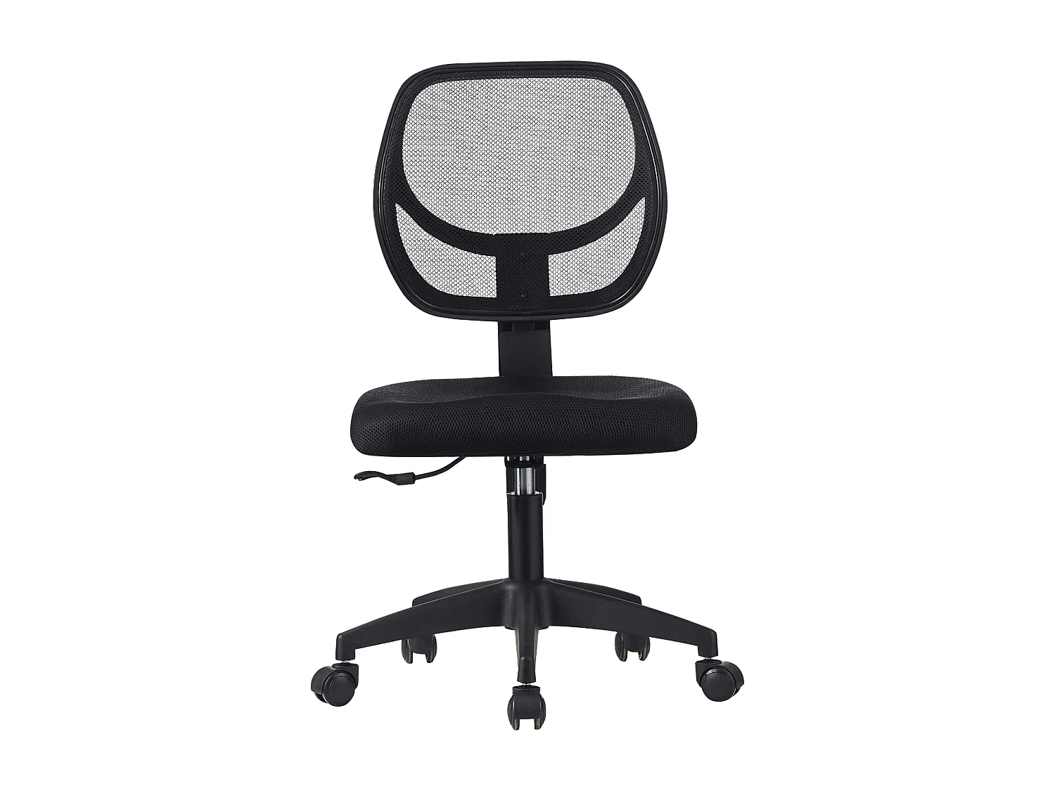 Cadeira de escritório Dinamic preta, em tecido e tela, altura de 87 a 97 cm, 87x62x49 cm