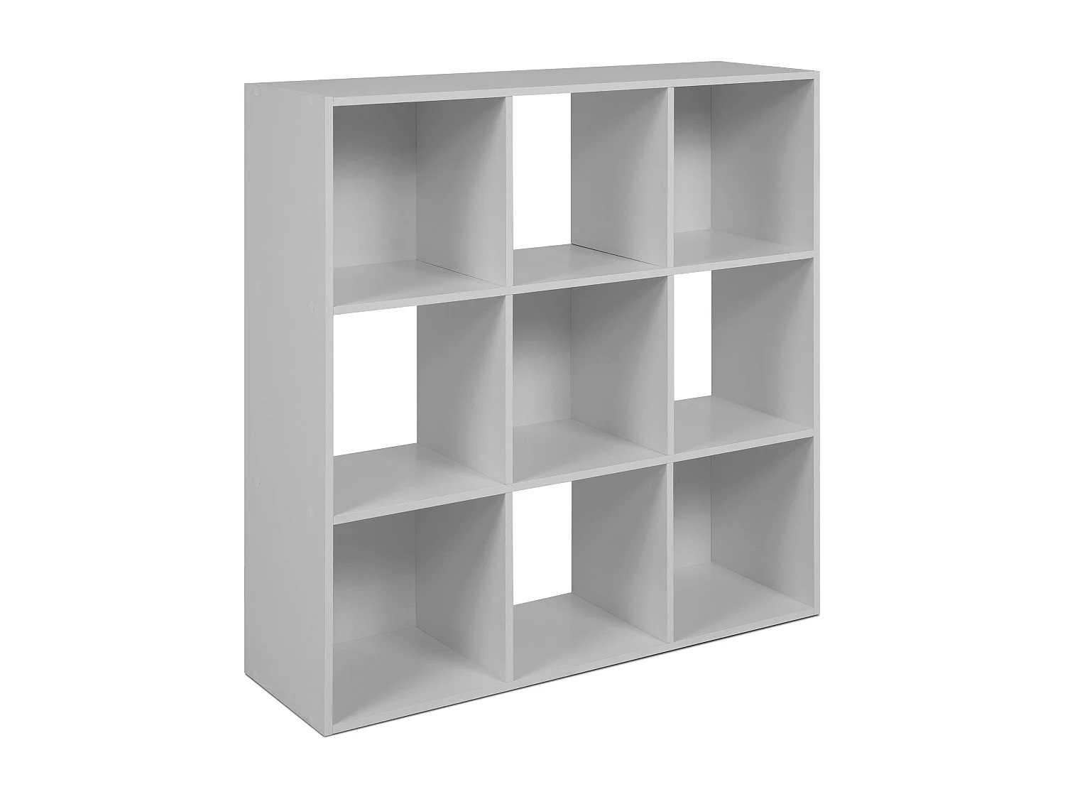 Estante April com 4 nichos abertos e 5 gavetas, branca e cinza, 89x89x28 cm