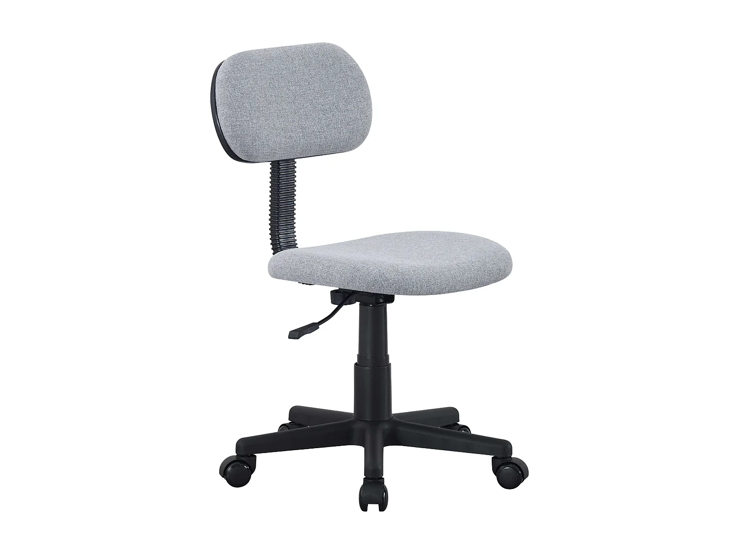 Cadeira de escritório giratória Lucky Studio, cinza, altura ajustável de 75 a 87 cm