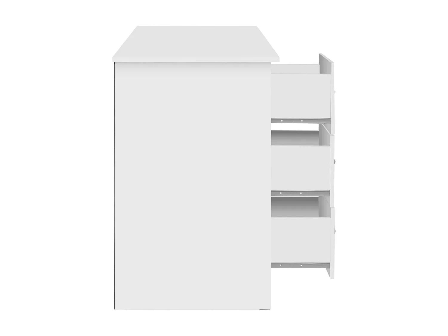 Escritorio Jobbi melamina 3 cajones y 3 estantes blanco 75x115x49 cm