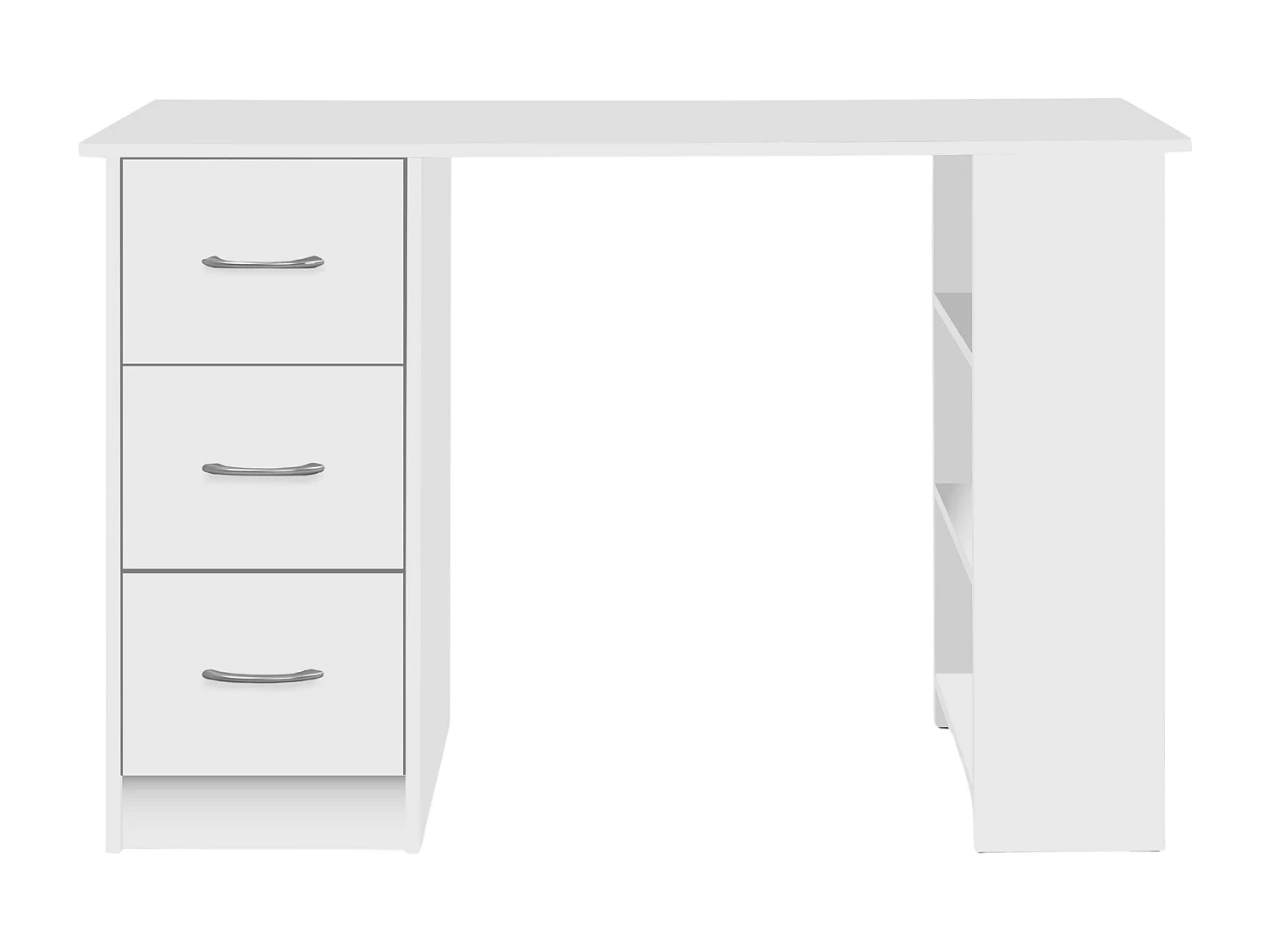 Escritorio Jobbi melamina 3 cajones y 3 estantes blanco 75x115x49 cm