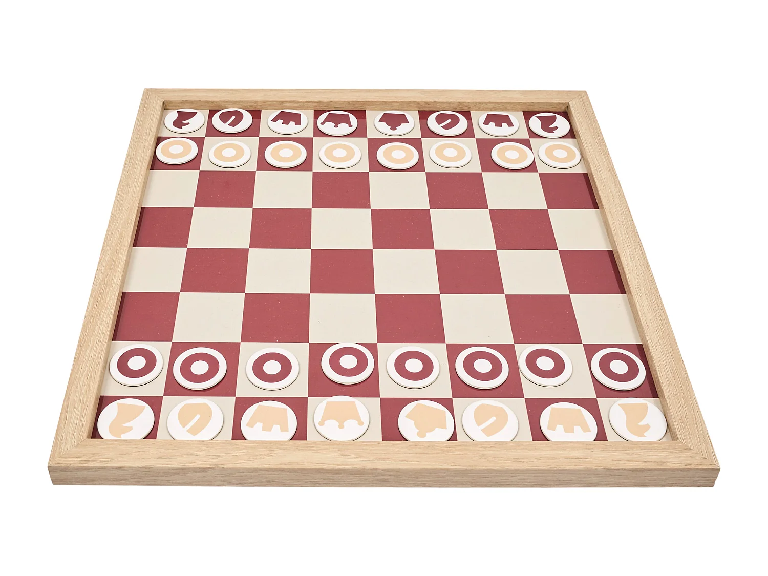 Jeu d'Échecs Mural en Bois Multicolore 40x40 cm – Design Compact et Décoratif