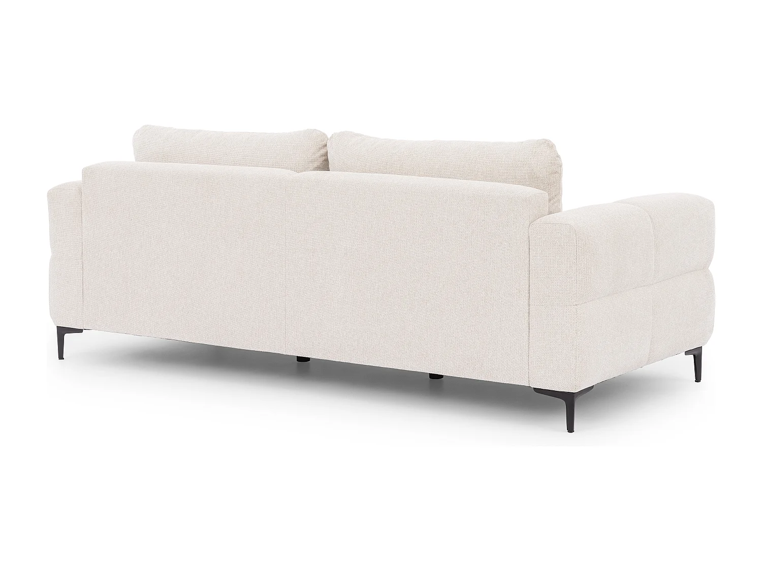 Canapé 3 places au style bubble en tissu structuré crème doux CARDEA