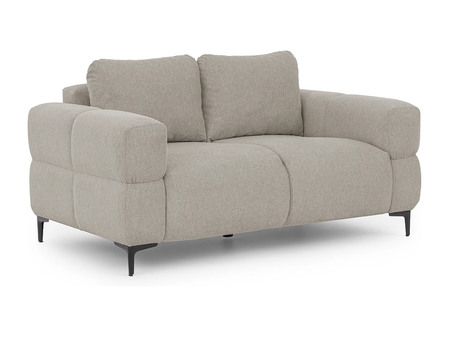 Canapé 2 places au style bubble  en tissu structuré taupe doux CARDEA