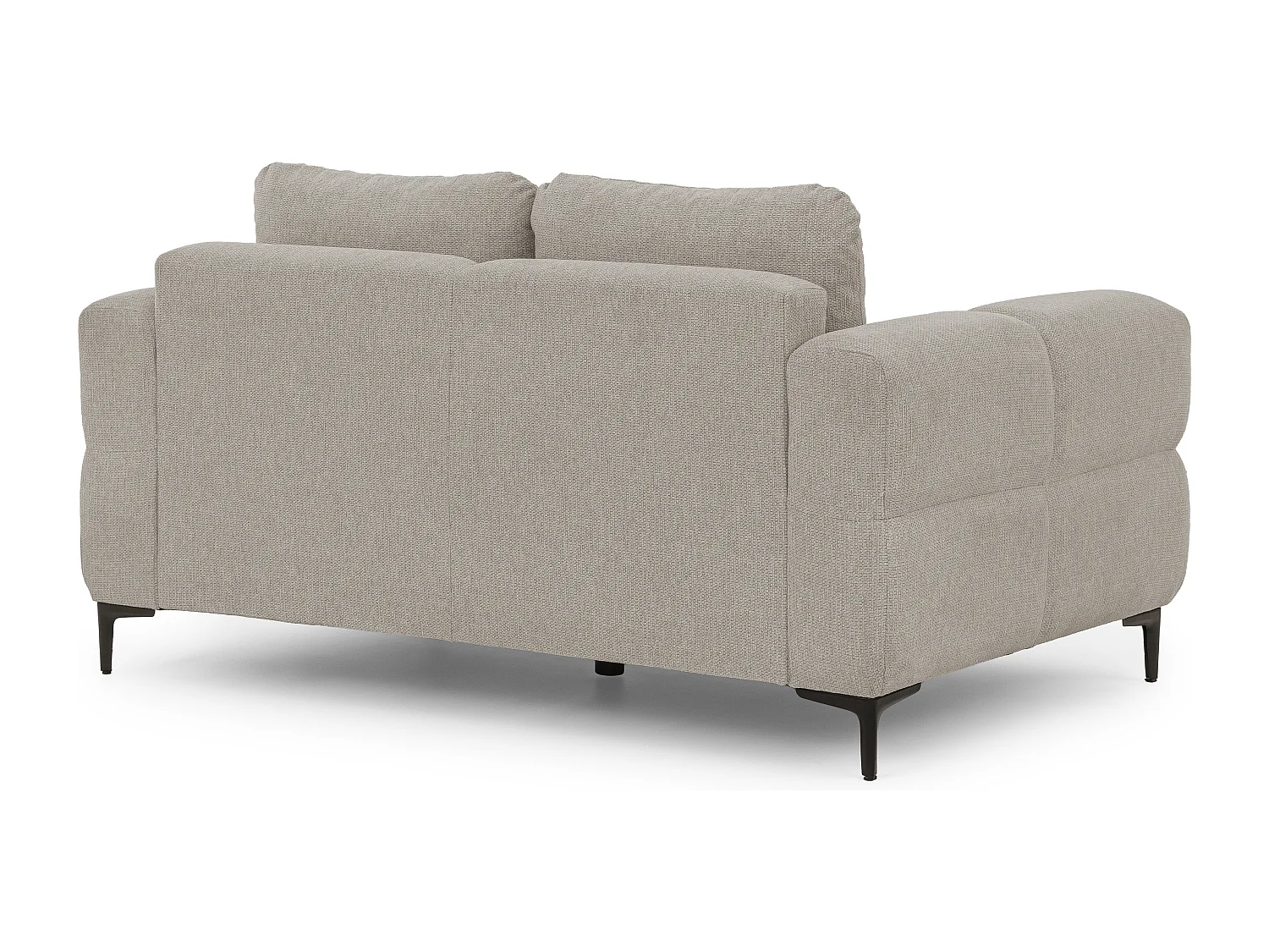 Canapé 2 places au style bubble  en tissu structuré taupe doux CARDEA