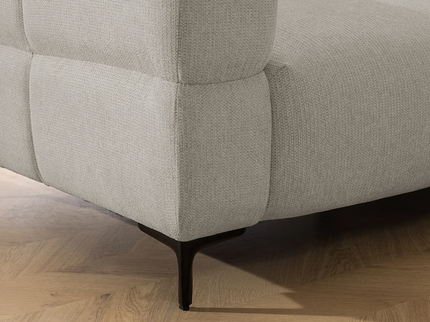 Canapé 3 places au style bubble en tissu structuré taupe doux CARDEA