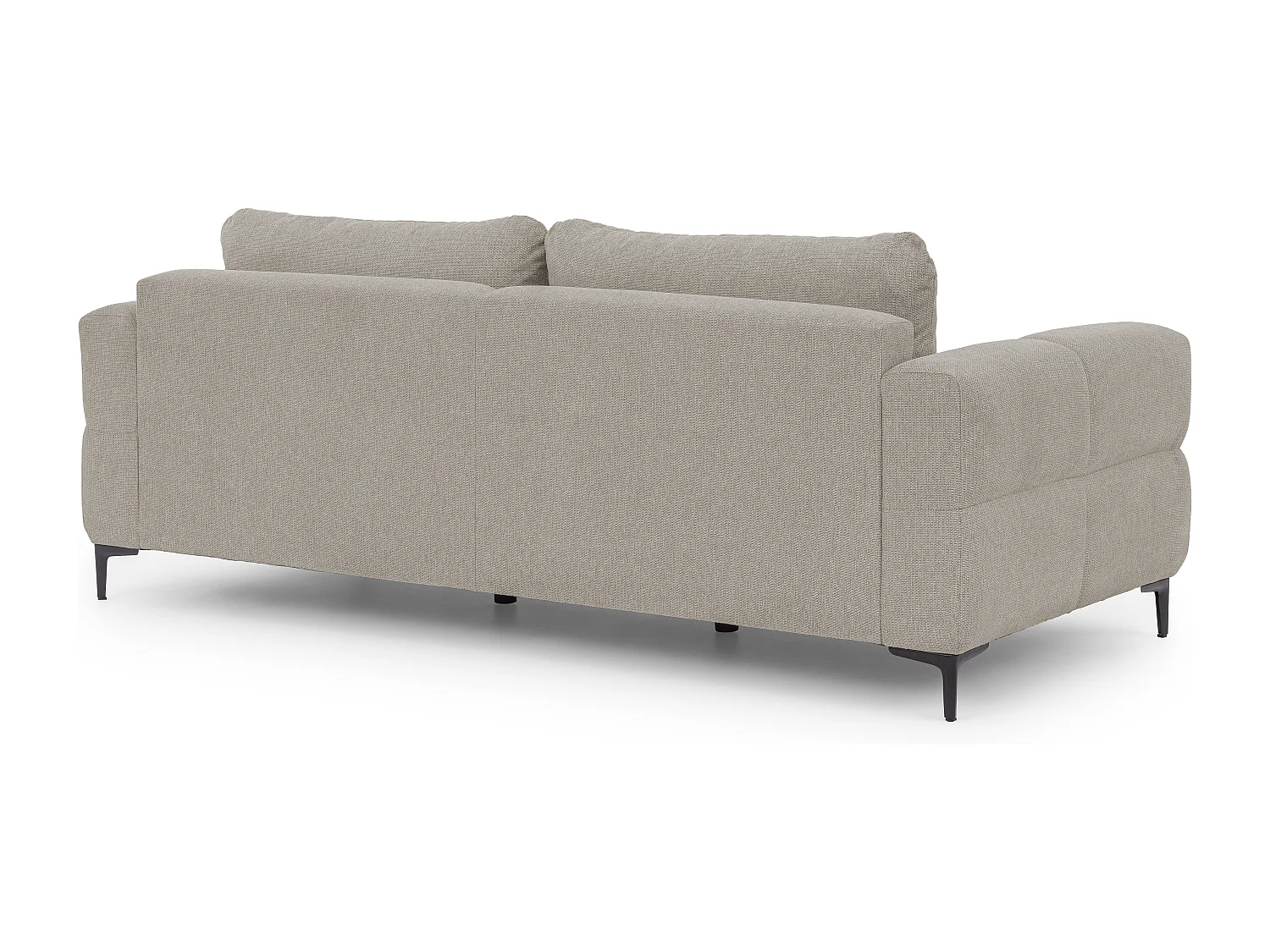 Canapé 3 places au style bubble en tissu structuré taupe doux CARDEA