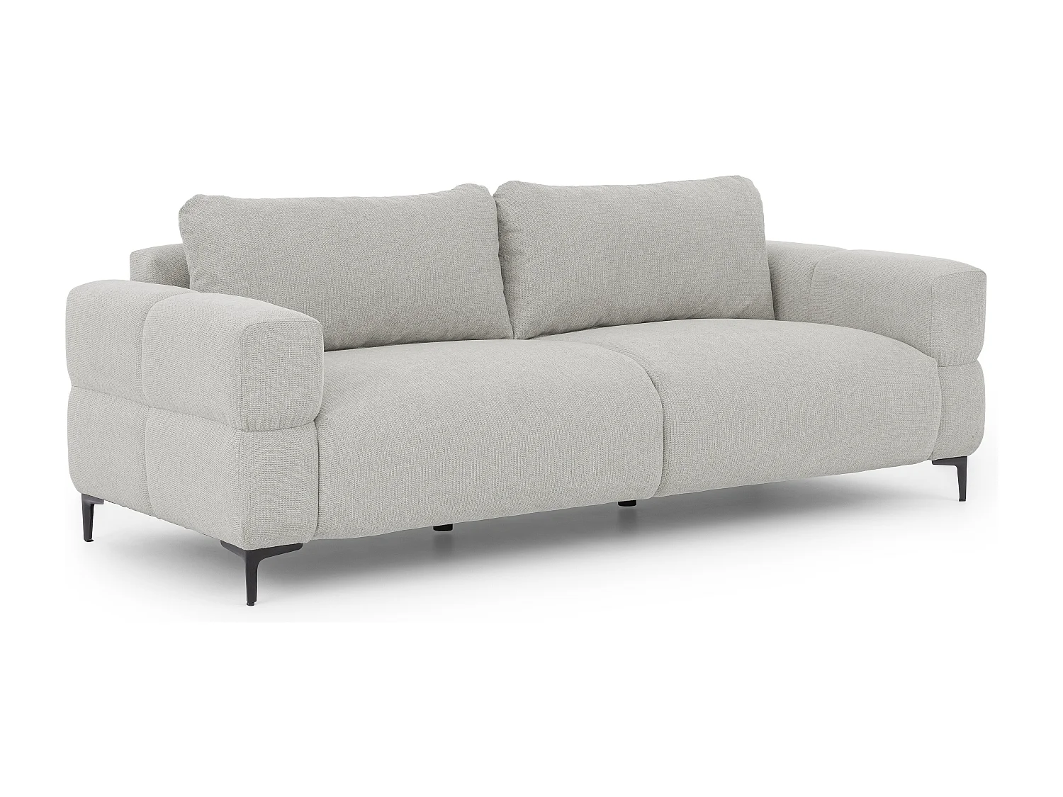 Canapé 3 places au style bubble en tissu structuré gris clair doux CARDEA